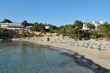 Cala Portinatx beach in Ibiza Island, Spain clipart