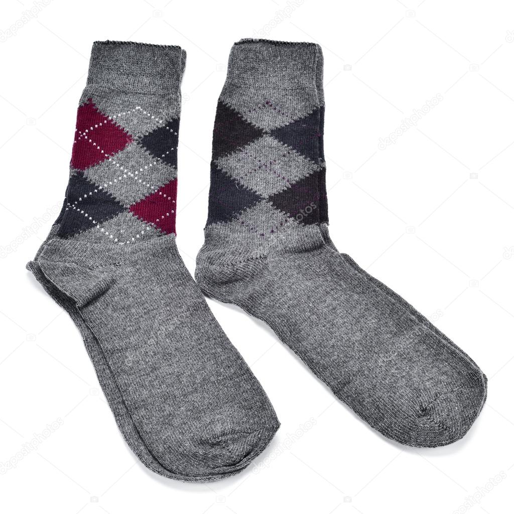 argyle patterned socks