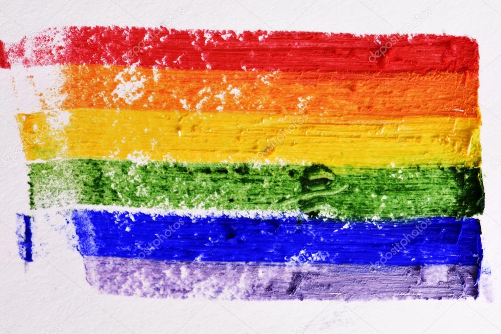 rainbow flag painted in a textured background