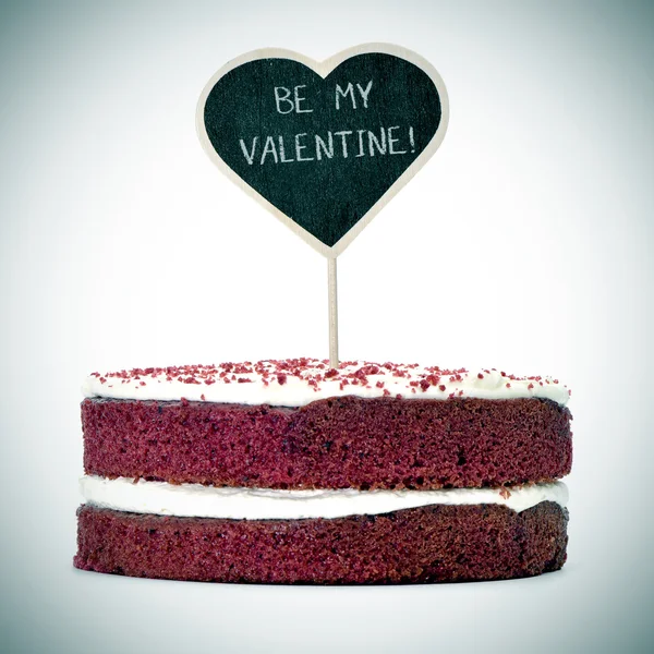 Ciasto z tekstu bądź moją Walentynką — Zdjęcie stockowe