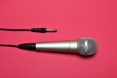 microphone on a red background clipart