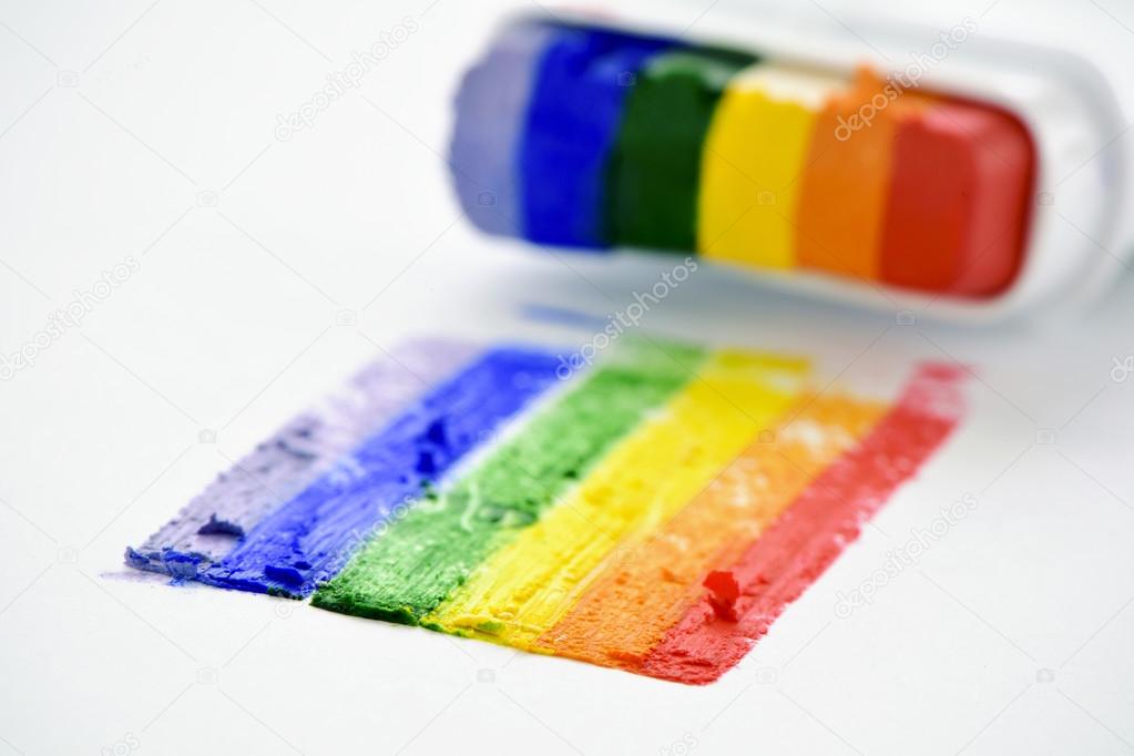 rainbow flag painted