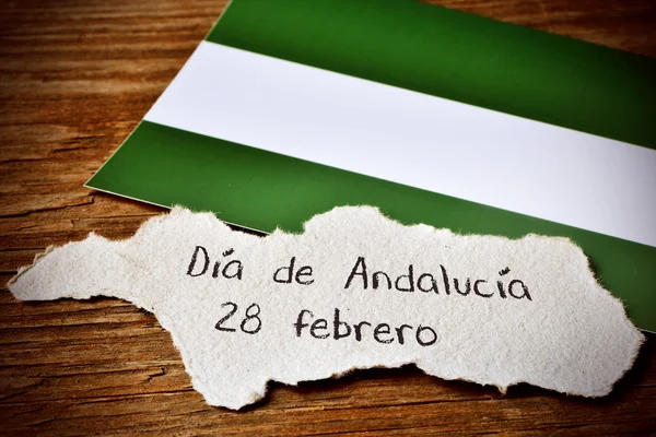 Text Dia de Andalucia, Day of Andalusia, in Spain — Stock Photo, Image