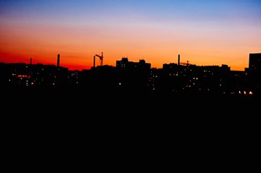 Odessa akşam cityscape dış yüksek bir yerden