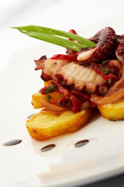 Izgara ahtapot restaurant yemek ızgara deniz ürünleri yemekleri, 