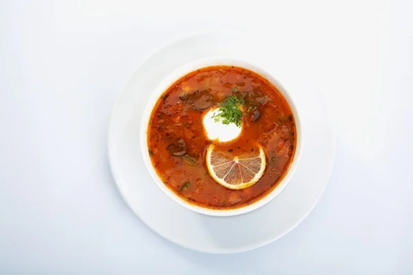 Sopa solyanka russo — Fotografia de Stock