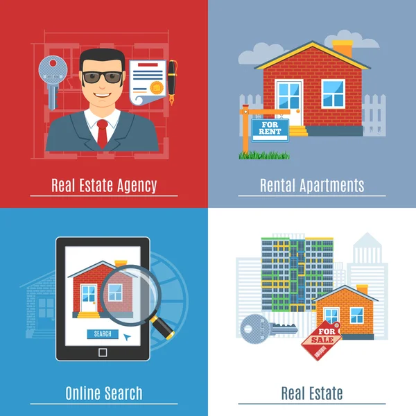 Real Estate Flat Concepts — Stock Vector