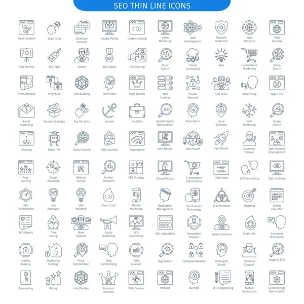 Seo の細い線を大きな — ストックベクタ