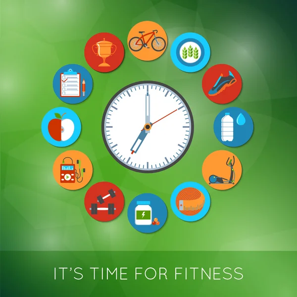 Timp pentru Fitness — Vector de stoc