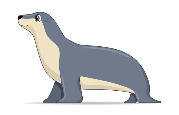 Animal Sealion Australien Debout Sur Fond Blanc Illustration Vectorielle Style — Image vectorielle