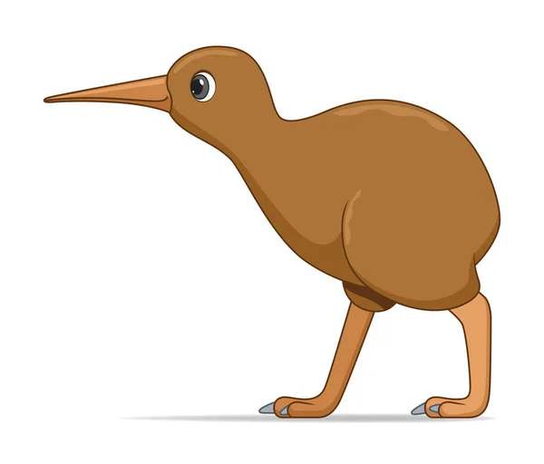 Kiwi Pájaro Sobre Fondo Blanco Dibujos Animados Estilo Vector Ilustración — Archivo Imágenes Vectoriales