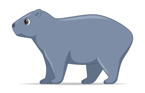 Wombat Animale Piedi Uno Sfondo Bianco Illustrazione Vettoriale Stile Cartone — Vettoriale Stock