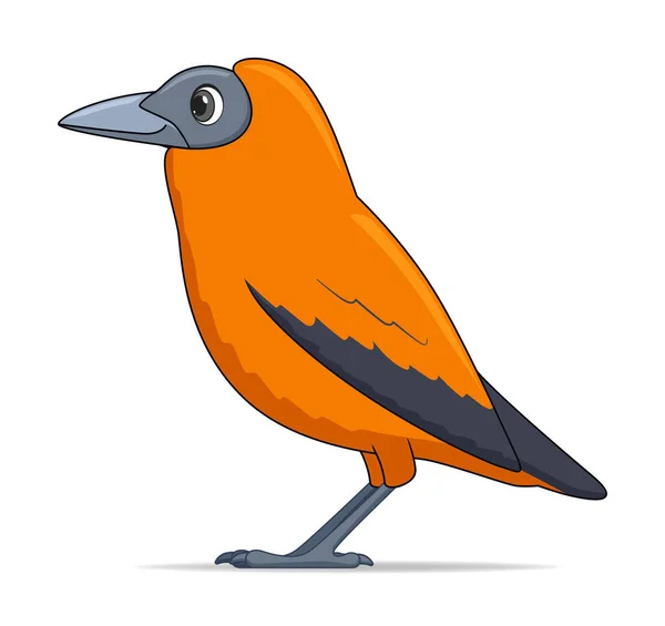 Pássaro Prego Sobre Fundo Branco Desenhos Animados Estilo Ilustração Vetorial —  Vetores de Stock