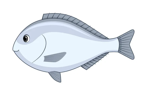 Dorado Fish White Background Cartoon Style Vector Illustration — Stock Vector