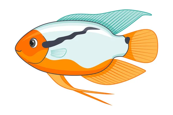 Мезонаутская Рыба Белом Фоне Векторная Иллюстрация Стиле Мультфильма — стоковый вектор