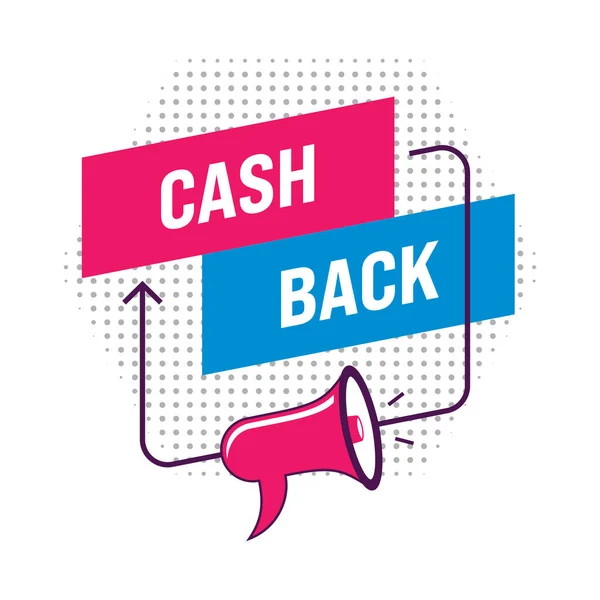 Креативный Баннер Cashback Белом Фоне Знаки Возврата Денег Возврат Денег — стоковый вектор