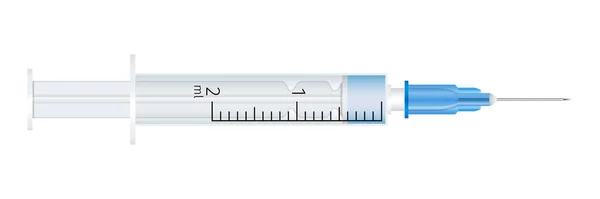 Medical Syringe White Background Realistic Vector Illustration — Stock Vector