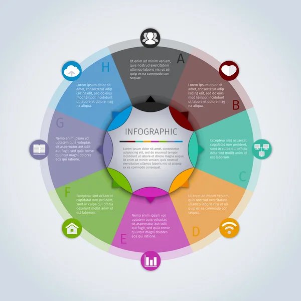 Modèle infographique cercle — Image vectorielle