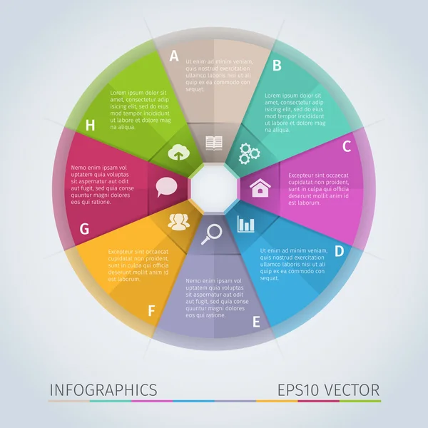 Templat infografis lingkaran - Stok Vektor