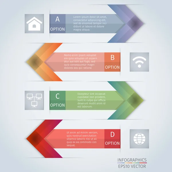 Conception d'infographies flèches — Image vectorielle