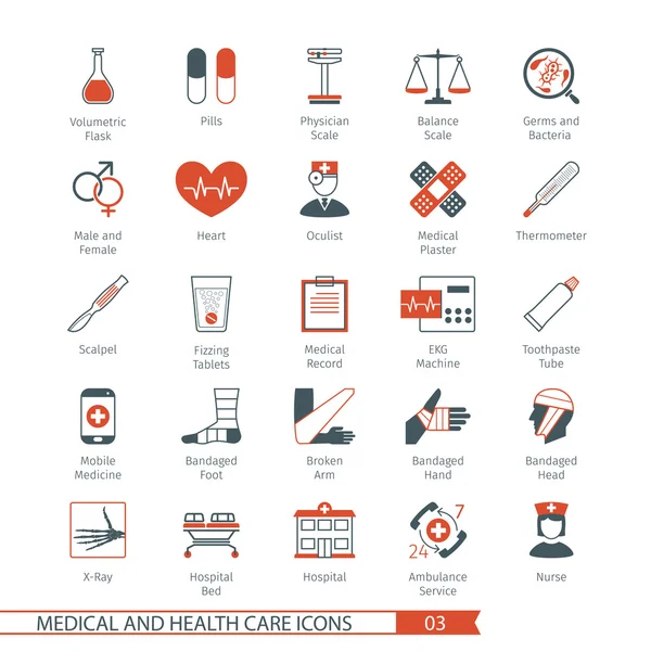 Ícones médicos conjunto 03 —  Vetores de Stock