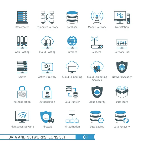 Sítě Icon Set 01 — Stockový vektor