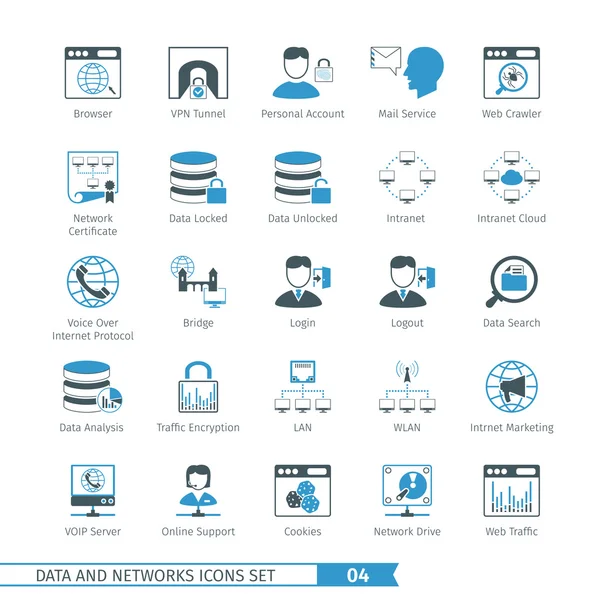네트워크 아이콘 세트 04 — 스톡 벡터