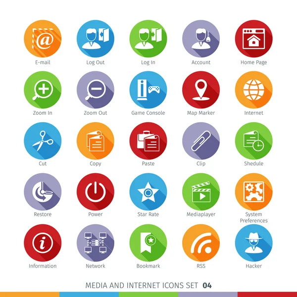 Sociale Media platte Icons Set 04 — Stockvector