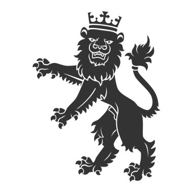 Taç ile aslan duran siyah