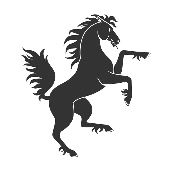 Caballo de cría negro — Vector de stock