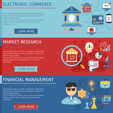 Finans düz yatay Banner koymak