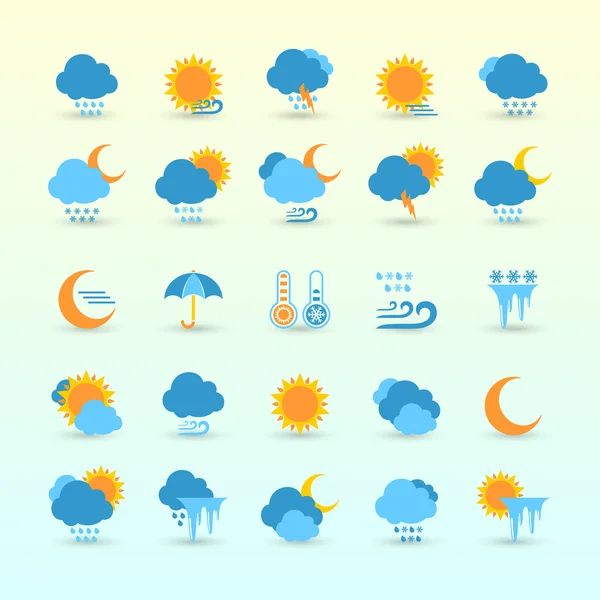 Weather Forecast And Meteorology Set — Stock Vector