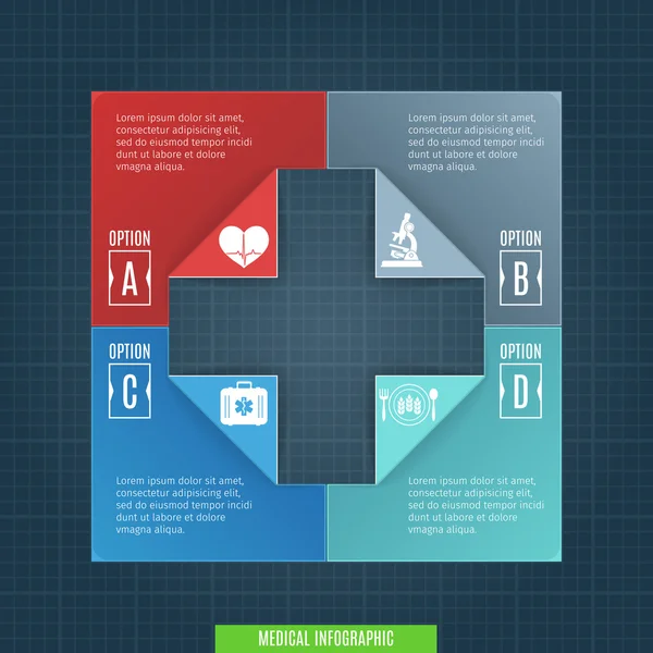 Tıbbi Infographic şablonu — Stok Vektör