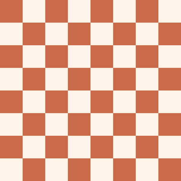 Seamless Checkerboard Pattern Geometric Chessboard Background Texture Terracotta and Cream