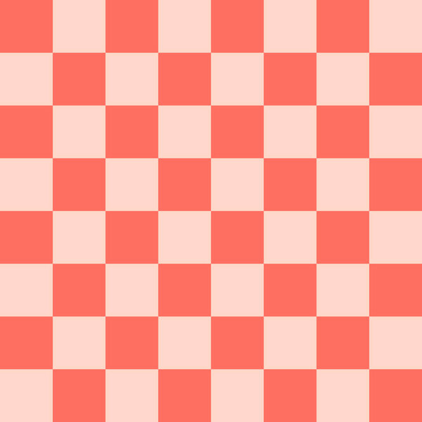 Seamless Checkerboard Pattern Geometric Chessboard Background Texture Coral and Peach