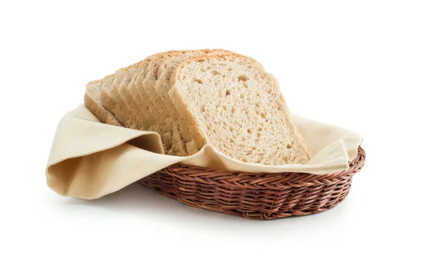 Toast brood in een mand — Stockfoto