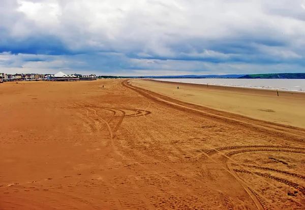 Beach Weston Super Mare Velká Británie — Stock fotografie