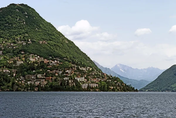 Lago de luganomeer van lugano — Stockfoto