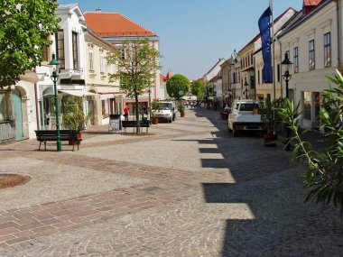Avusturya 'nın küçük bir kasabasında yaya bölgesi
