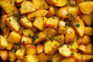 Fırında patates. Gıda.