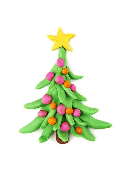 Plasticina Árvore de Natal — Fotografia de Stock