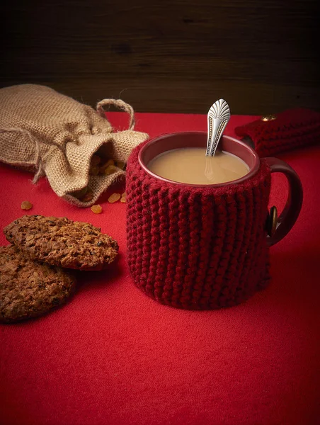 Mug of coffee with milk — Stock Photo, Image