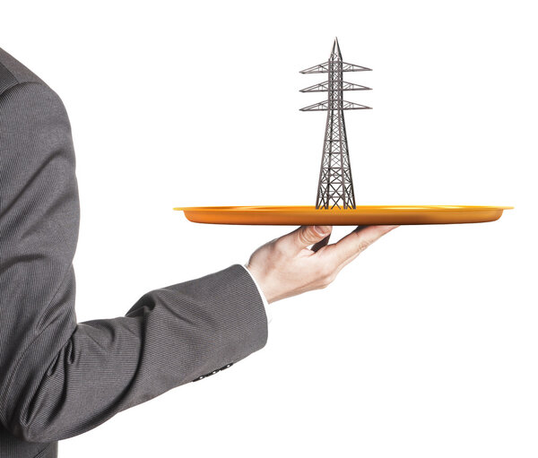 Electric power tower  on the plate 