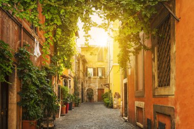 Eski Roma'da trastevere sokakta