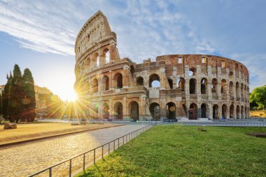 Colosseum in Rome with morning sun