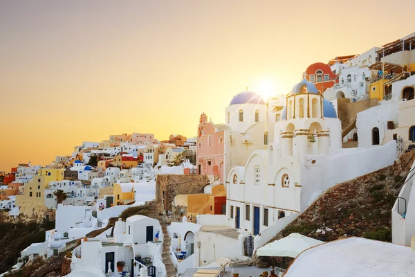 View of Oia at sunset — Stock Photo, Image