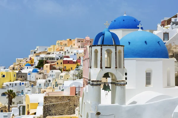 Caldera with blu domes — Stock Photo, Image