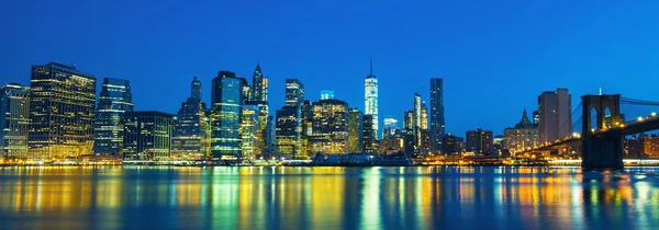 Ciudad de Nueva York Manhattan centro al atardecer — Foto de Stock