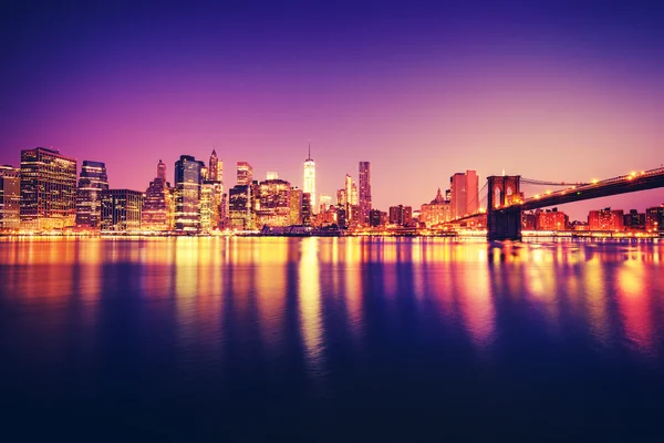 Vista su Manhattan viola — Foto Stock