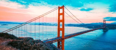 Ünlü Golden Gate Köprüsü, San Francisco, Özel Fotoğraf İşlemi.